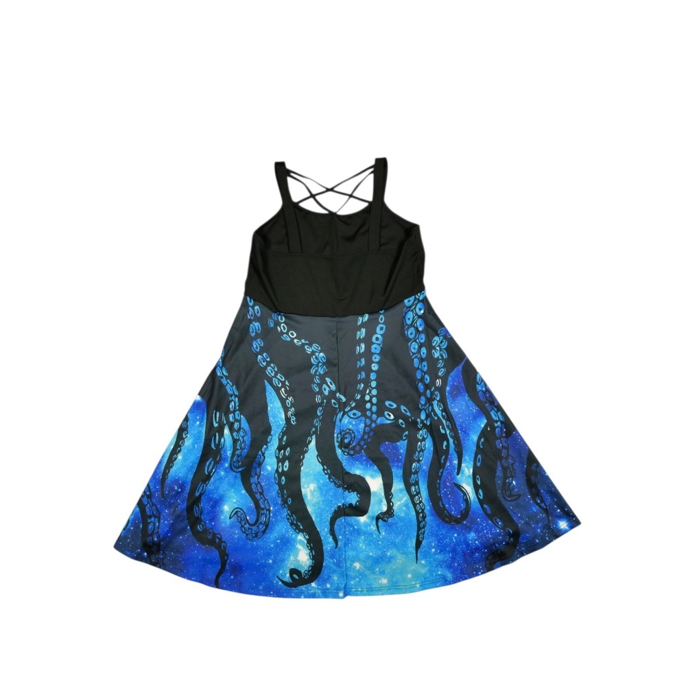 Woman's Dress Octopus Print Blue Size